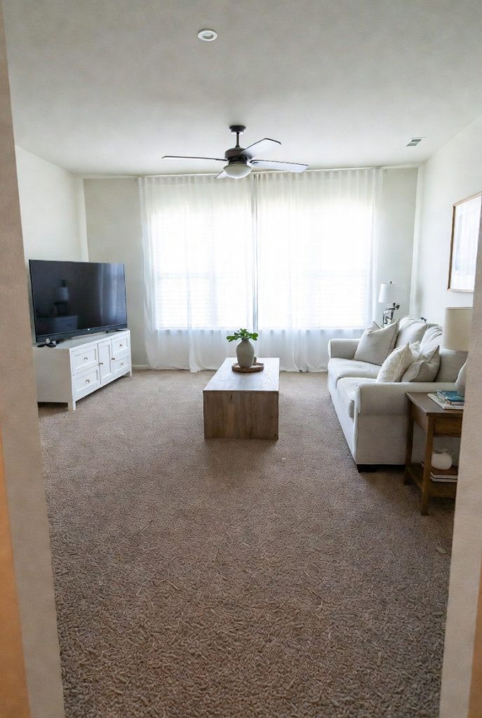After professional house cleaning - Spotless clean living room in Coral Springs Florida
