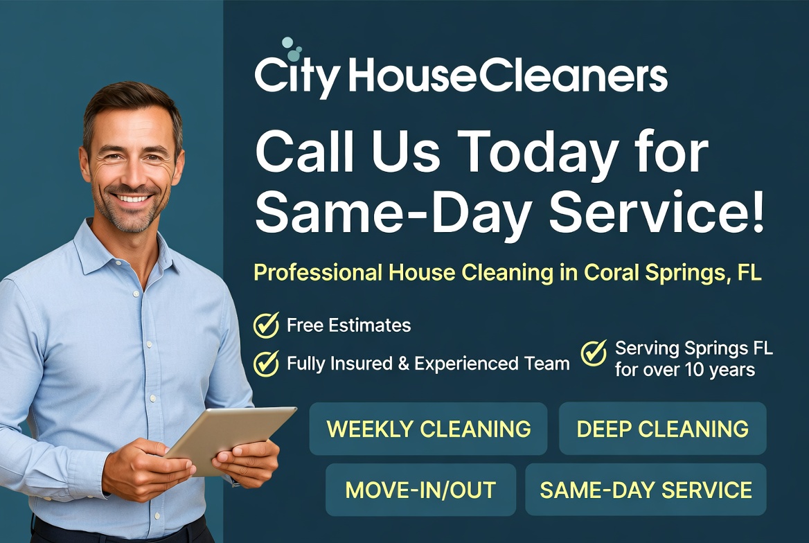 City House Cleaners - Call today for same-day professional house cleaning service in Coral Springs FL